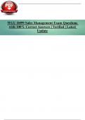 WGU D099 Sales Management Exam Questions with 100&percnt; Correct Answers &vert; Verified &vert; Latest Update