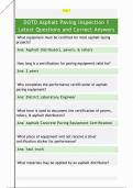 DOTD Asphalt Paving Inspection 1  Latest Questions and Correct Answers 