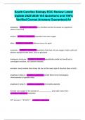 South Carolina Biology EOC Review Latest Update 2025-2026 185 Questions and 100&percnt; Verified Correct Answers Guaranteed A&plus;