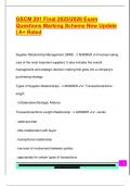GSCM 201 Final 2025&sol;2026 Exam  Questions Marking Scheme New Update  &vert; A&plus; Rated