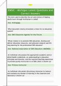 EMSIC - Michigan Latest Questions and  Correct Answers   The term used to describe the art and science of helping  adults learn through facilitation is called&quest;   Ans&colon; Andragogy 