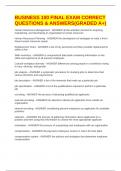 BUSINESS 100 FINAL EXAM CORRECT QUESTIONS & ANSWERS&lpar;GRADED A&plus;&rpar;