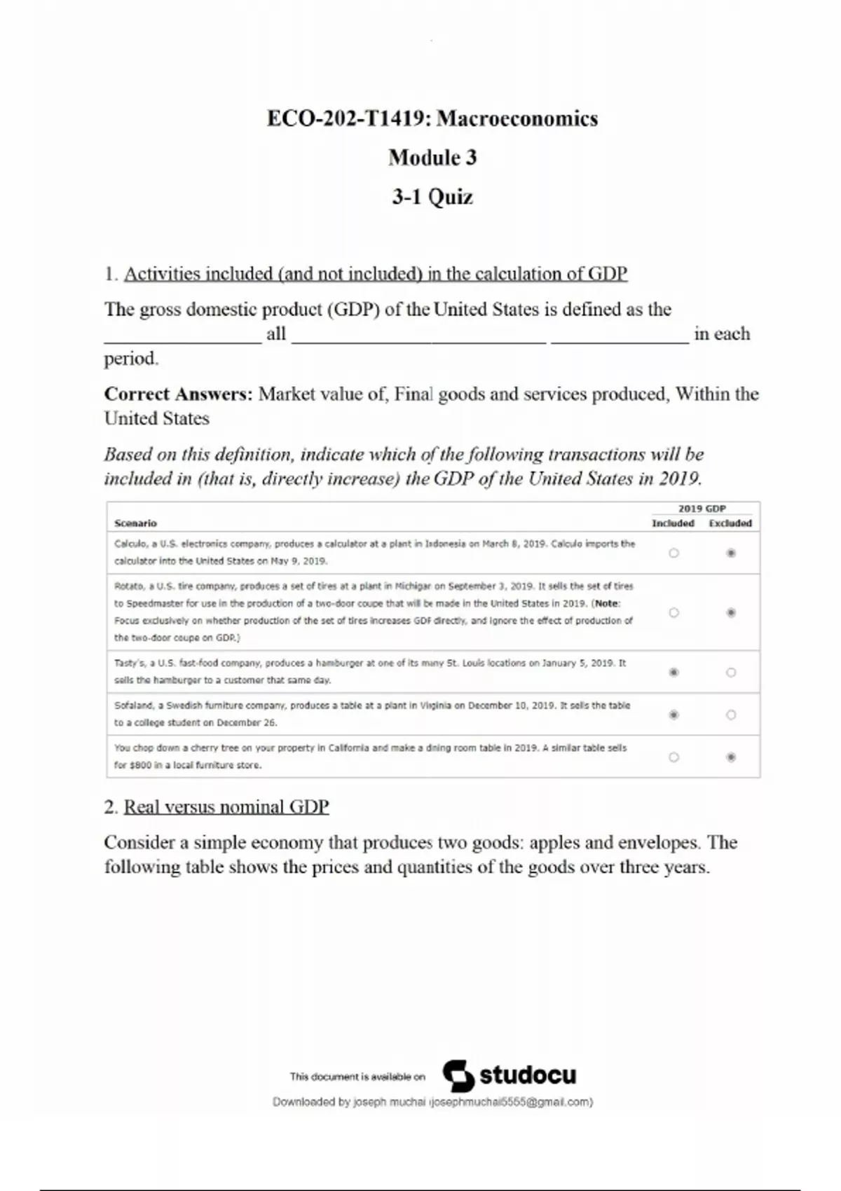 ECO202 – 3-1 Quiz Notes | NEW 2025 Updated Version | Module 3 Quiz ...