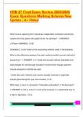 HRB-27 Final Exam Review 2025&sol;2026  Exam Questions Marking Scheme New  Update &vert; A&plus; Rated 