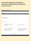 eSponsorship Application and Training Pre Assessment&sol; Strategies Review of Key Quizzes & Correct Answers&period;