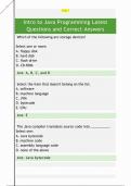 Intro to Java Programming Latest  Questions and Correct Answers 