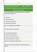 Paramedic Chapter 1 - EMS Systems -  Multiple Choice Latest Questions and  Correct Answers 