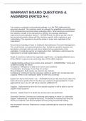 WARRANT BOARD QUESTIONS & ANSWERS &lpar;RATED A&plus;&rpar;