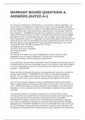 WARRANT BOARD QUESTIONS & ANSWERS &lpar;RATED A&plus;&rpar;
