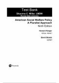 American Social Welfare Policy&colon; A Pluralist Approach &ndash; 9th Edition &lpar;Howard Karger & David Stoesz&comma; Pearson&comma; 2023&rpar; &ndash; Complete Test Bank with Answers