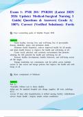 Exam 1&colon; PNR 201&sol; PNR201 &lpar;Latest 2025&sol; 2026 Update&rpar; Medical-Surgical Nursing I Guide&vert; Questions & Answers&vert; Grade A&vert; 100&percnt; Correct &lpar;Verified Solutions&rpar;- Fortis