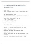 CANCER REGISTRY MANAGEMENT - ABSTRACTING