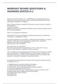 WARRANT BOARD QUESTIONS & ANSWERS &lpar;RATED A&plus;&rpar;