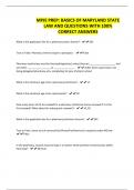 MPJE PREP&colon; BASICS OF MARYLAND STATE LAW AND QUESTIONS WITH 100&percnt; CORRECT ANSWERS