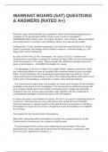 WARRANT BOARD &lpar;SAT&rpar; QUESTIONS & ANSWERS &lpar;RATED A&plus;&rpar;