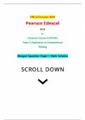 Official Summer 2024 Pearson Edexcel GCSE In Computer Science &lpar;1CP2&sol;02&rpar; Paper 2&colon; Application of Computational Thinking Merged Question Paper &plus; Mark Scheme