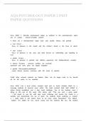 AQA PSYCHOLOGY PAPER 2 PAST PAPER QUESTIONS