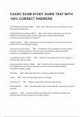 CAADC EXAM STUDY GUIDE TEST WITH 100&percnt; CORRECT ANSWERS