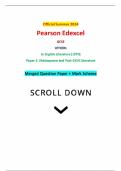Official Summer 2024 Pearson Edexcel GCSE 1ET0&sol;01 In English Literature &lpar;1ET0&rpar; Paper 1&colon; Shakespeare and Post-1914 Literature Merged Question Paper &plus; Mark Scheme