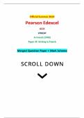 Official Summer 2024 Pearson Edexcel GCSE 1FR0&sol;4F In French &lpar;1FR0&rpar; Paper 4F&colon; Writing in French Merged Question Paper &plus; Mark Scheme