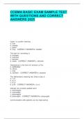 CCBMA BASIC EXAM SAMPLE TEST WITH QUESTIONS AND CORRECT ANSWERS 2025&period;