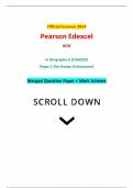 Official Summer 2024 Pearson Edexcel GCSE In Geography A &lpar;1GA0&sol;02&rpar; Paper 2 The Human Environment Merged Question Paper &plus; Mark Scheme
