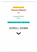Official Summer 2024 Pearson Edexcel GCSE In Geography &lpar;1GA0&sol;01&rpar; Paper 1 Merged Question Paper &plus; Mark Scheme