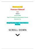 Official Summer 2024 Pearson Edexcel GCSE 1GN0&sol;1F German &lpar;2406&rpar; Paper 1F&colon; Listening and understanding in German Foundation Tier