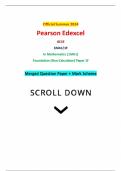Official Summer 2024 Pearson Edexcel GCSE 1MA1&sol;1F In Mathematics &lpar;1MA1&rpar; Foundation &lpar;Non-Calculator&rpar; Paper 1F Merged Question Paper &plus; Mark Scheme