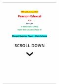 Official Summer 2024 Pearson Edexcel GCSE 1MA1&sol;1H In Mathematics &lpar;1MA1&rpar; Higher &lpar;Non-Calculator&rpar; Paper 1H Merged Question Paper &plus; Mark Scheme