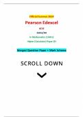 Official Summer 2024 Pearson Edexcel GCSE 1MA1&sol;3H In Mathematics &lpar;1MA1&rpar; Higher &lpar;Calculator&rpar; Paper 3H Merged Question Paper &plus; Mark Scheme