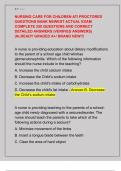 NURSING CARE FOR CHILDREN ATI PROCTORED  QUESTIONS BANK NEWEST ACTUAL EXAM  COMPLETE 250 QUESTIONS AND CORRECT  DETAILED ANSWERS &lpar;VERIFIED ANSWERS&rpar;  &vert;ALREADY GRADED A&plus;&sol; BRAND NEW&excl;&excl;&excl;