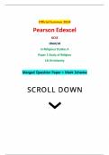 Official Summer 2024 Pearson Edexcel GCSE 1RA0&sol;1B In Religious Studies A Paper 1 Study of Religion 1B Christianity Merged Question Paper &plus; Mark Scheme