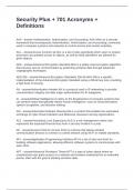 Security Plus &plus; 701 Acronyms &plus; Definitions Questions and Answers