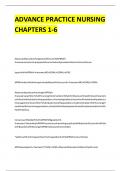 Advance Practice Nursing Chapters 1-6