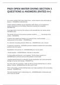 PADI OPEN WATER DIVING SECTION 1 QUESTIONS & ANSWERS &lpar;RATED A&plus;&rpar;