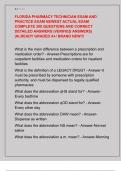 FLORIDA PHARMACY TECHNICIAN EXAM AND  PRACTICE EXAM NEWEST ACTUAL EXAM  COMPLETE 300 QUESTIONS AND CORRECT  DETAILED ANSWERS &lpar;VERIFIED ANSWERS&rpar;  &vert;ALREADY GRADED A&plus;&sol; BRAND NEW&excl;&excl;&excl; 