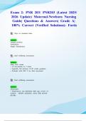 Exam 2&colon; PNR 203&sol; PNR203 &lpar;Latest 2025&sol; 2026 Update&rpar; Maternal-Newborn Nursing Guide&vert; Questions & Answers&vert; Grade A&vert; 100&percnt; Correct &lpar;Verified Solutions&rpar;- Fortis