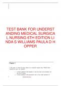 TEST BANK FOR UNDERSTANDING MEDICAL SURGICAL NURSING 6TH EDITION LINDA S WILLIAMS PAULA D HOPPER