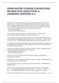 OPEN WATER COURSE KNOWLEDGE REVIEW FIVE QUESTIONS & ANSWERS &lpar;GRADED A&plus;&rpar;