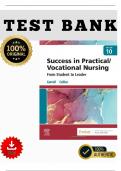 Test Bank for Success in Practical&sol;Vocational Nursing 10th Edition&comma; by Janyce L&period; Carroll&comma; Lisa Collier&comma; &vert;All Chapters &vert; 2025&vert; Verified with Rationales&excl;&excl;