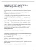 PADI DIVING TEST QUESTIONS & ANSWERS &lpar;GRADED A&plus;&rpar;