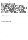 HSC 4624 EXAM 3 USF&sol;COMPREHENSIVE STUDY GUIDE&sol;ACTUAL EXAM QUESTIONS WITH ALL CORRECT ANSWERS&comma; SCORED A&plus;&sol;GRADE A&plus; ASSURED