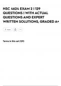 HSC 4624 EXAM 2 &vert; 129 QUESTIONS &vert; WITH ACTUAL QUESTIONS AND EXPERT WRITTEN SOLUTIONS&comma; GRADED A&plus;
