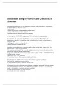 monomers and polymers exam Questions & Answers