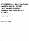 PUR 3000 EXAM -1&sol;ACTUAL EXAM QUESTIONS WITH EXPERT WRITTEN ANSWERS FOR GUARANTEED PASS&sol;NEWEST UPDATE