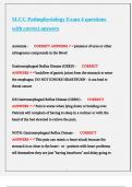 SLCC Pathophysiology Exam 4 questions with correct answers