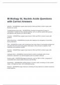 IB Biology SL Nucleic Acids Questions with Correct Answers