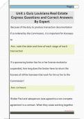 Unit 2 Quiz Louisiana Real Estate  Express Questions and Correct Answers  By Expert 