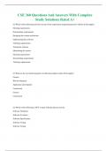 CSE 360 Questions And Answers With Complete Study Solutions Rated A&plus;